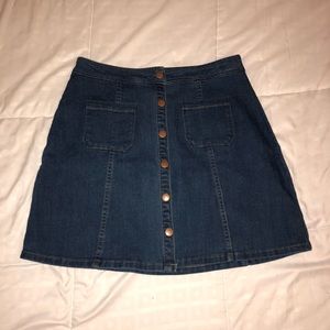 Francesca’s denim button down skirt